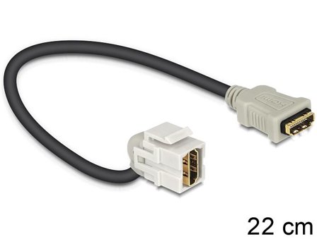 Delock Keystone Module HDMI female > HDMI female 110° with cable - HDMI-kabel - 22 cm