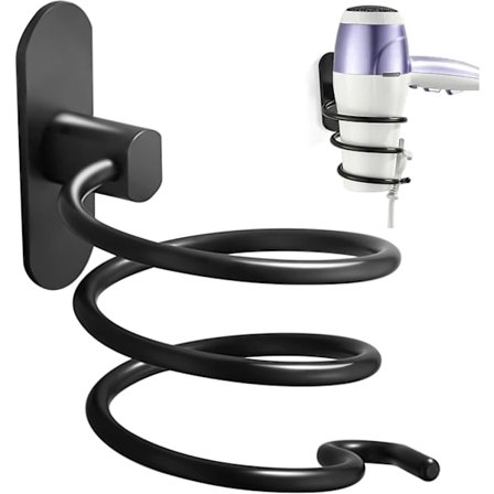 Hårfønerholder, Veggmontert Hårfønerbrakett i Rustfritt Stål, Holder for Hårføner og Rettetang til Baderom Dusj