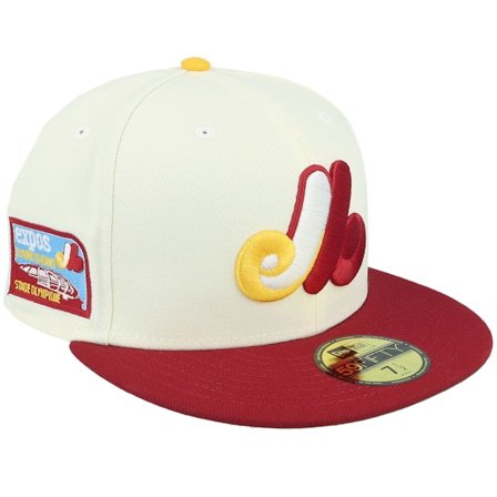 New Era - MLB Hvid fitted Kasket - Montreal Expos 59FIFTY Triumph Chrome/Red Fitted @ Hatstore