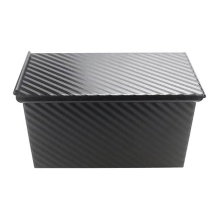 Pullman Brødform med Låg Bølget Brødform med Låg, Sort (21,5 x 12