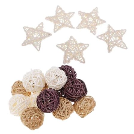 Pakke med 20 rottingkuler bryllupsfestdekorasjon