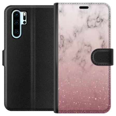 Huawei P30 Pro Lommeboketui Myk rosa marmor