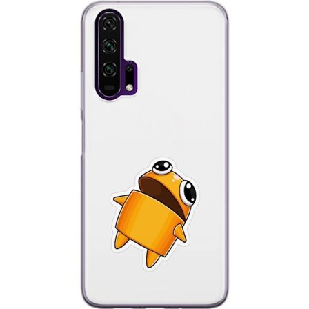 Kompatibelt Mobildeksel til Honor Honor 20 Pro Orange tegnet figur med store øyne og dynamisk posisjon i leken stil