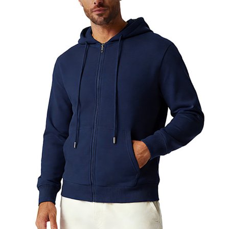 Fleecehettegenser med full glidelås for menn