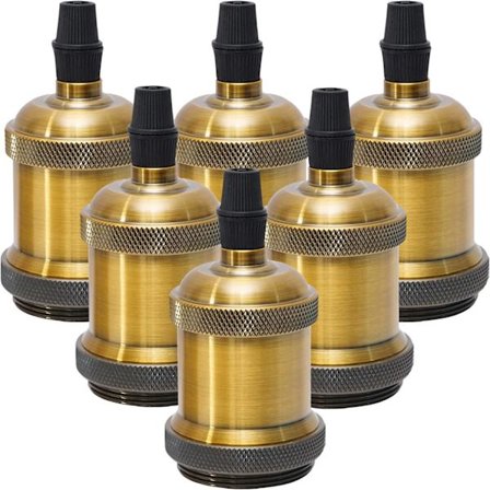 E27 Bronse Vintage Edison Lampholder Sockel, 6 × Taksokkel