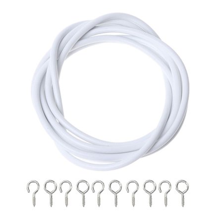 Nettheng 2 m gardintråd Vindusledning Kabelstrengsett med 5 fiskeøyne 5 kroker