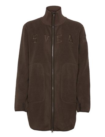 W. Long Pile Zip Sweat Brown Svea