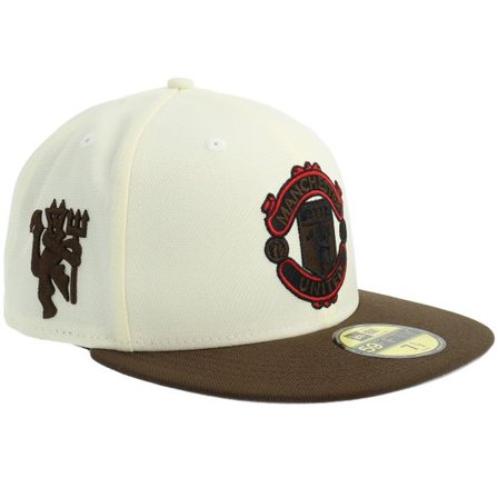 New Era - Football Beige fitted Keps - "Hatstore Exclusive x Manchester United 59FIFTY Chrome/Brown Fitted " @ Hatstore