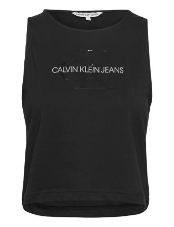 Tonal Monogram Tank Top T-shirts & Tops Sleeveless Svart Calvin Klein Jeans