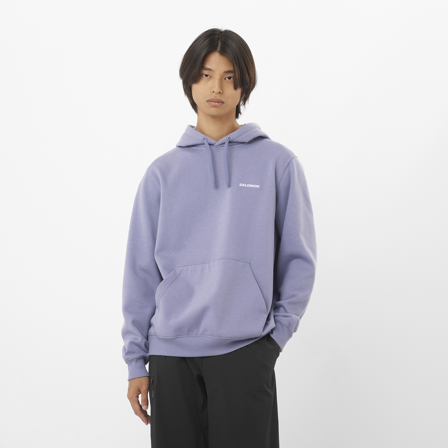 Salomon - Tussenlagen Kleding Chest Logo Hoodie M - Blue Granite