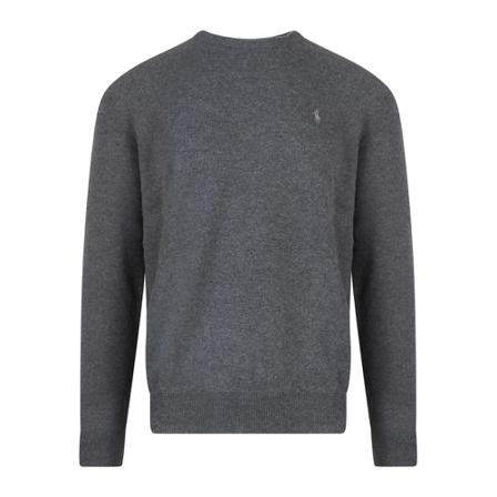 Ralph Lauren, Round-neck Knitwear Szary, Mężczyzna, Rozmiar: M