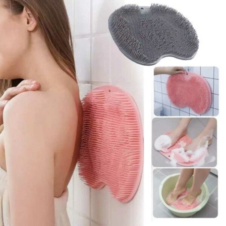 Silikonfotskrubb Back Scrub dusjbørste med sugekopper