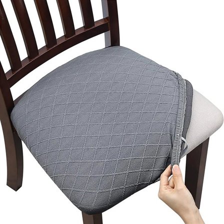 Diamantmönstrat Stolsöverdrag - Grå