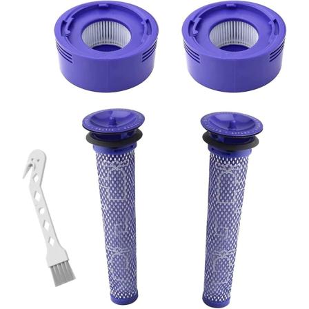 2 stk. støvfilter til Dyson V7 V8 Animal Absolute Motorhead trådløs støvsuger, 2 efter- og 2 forfiltre, sammenlign med del nr. 96