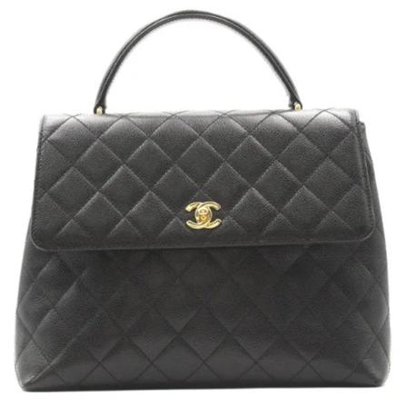 Chanel Vintage Pre-owned Læder hndtasker Sort, Dame Vintage Tasker, Størrelse: ONE Size