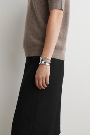COS Women's Double Wrap Cuff in Silver-coloured