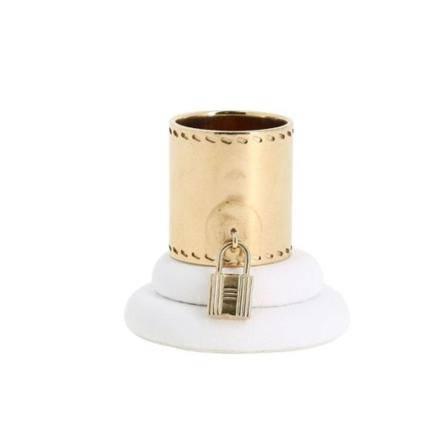 Hermès Vintage Pre-Owned Ring of Carré Kelly Hvid, unisex Vintage Accessories, Størrelse: ONE Size