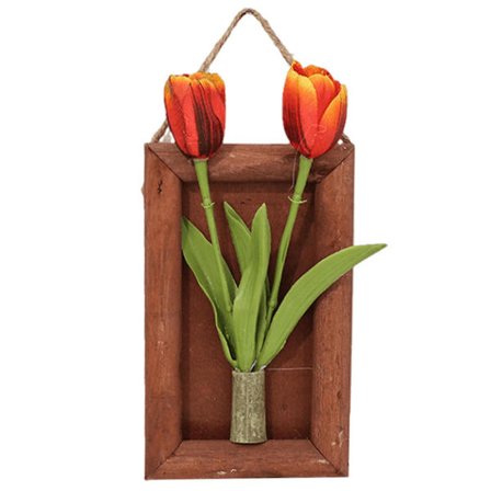 Kunstig Tulipan Væghængt Blomsterpotte Landskab Kunstig Plante Indretning Falsk Blomst
