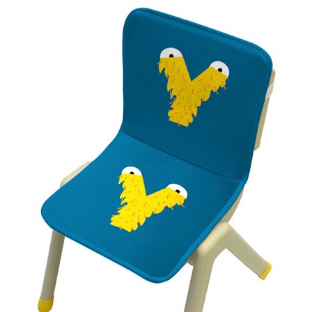 Mr. Bao, monsterbokstavssvamp, stolsdyna i ett stycke, förskolestolskudde, studentstolskudde, ryggstöd