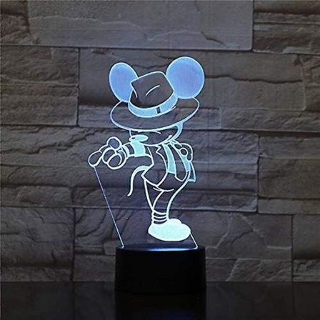 Usb 3D Led Natlampe Børn Gave Baby Natlys Dansende Action Michael Jackson Soveværelse Bordlampe, Fjernbetjening