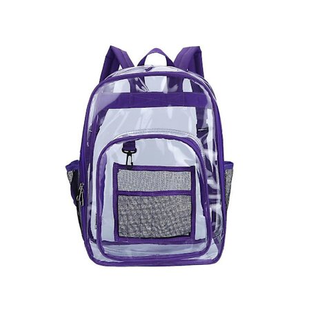 Gjennomsiktig ryggsekk Pvc-ryggsekk Pvc-ryggsekk Studentveske med høy kapasitet-lilla