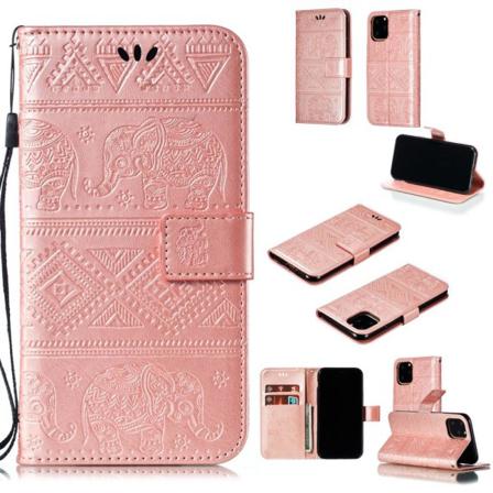 Iphone 11 Pro - Plånboksfodral Elephant - Roséguld Roséguld
