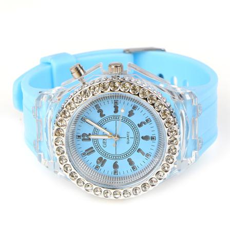 Flash Luminous Personlig Strass Led Watch Jellies Light