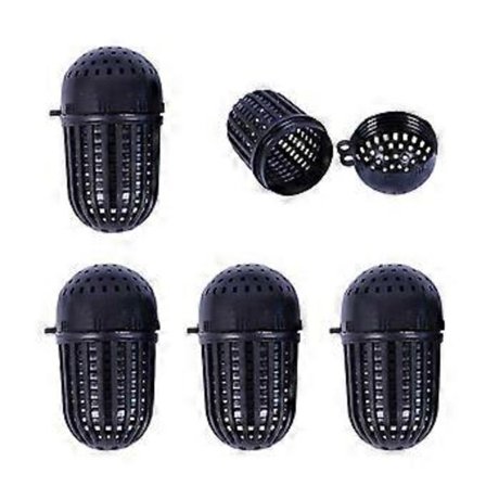 5 st Bärbara Fiskedrag Fiskebeten Bur Plast Mjuka Beten Fälla Fiskedrag Matare Korg Hållare Lätt att Använda Svart