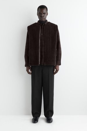 COS Men's Shearling Gilet in Brown