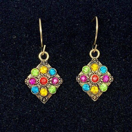 Håndlavede øreringe i etnisk antik stil rhombusformet