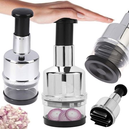 Hvidløgshakker - Manuel hakker med beholder til grøntsager og frugt