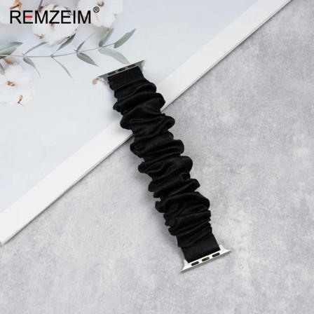 Elastisk Scrunchie -rem för Apple Watch Band 44mm 40mm 42mm 41mm 38mm 45mm 49mm Ultra Armband IWatch Women 8 7 6 5 4 SE Black 38mm 40mm 41mm
