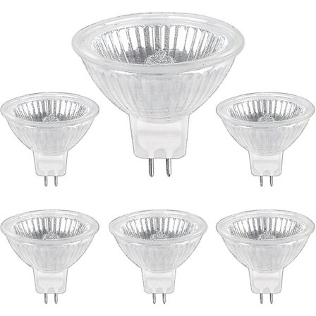 Halogenpære GU5.3 50W 12V, 800lm Varmt Hvidt 2700K Dæmpbar, Halogen Spotlight Pære MR16, Pakke med 6