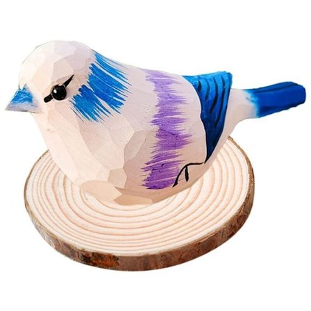 Nordisk stil tre fugle ornamenter, håndlaget treskjæring, fuglekunstdekorasjon, miniatyr dyrehåndverk, gaver til barn, B