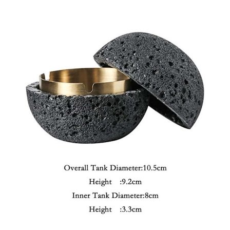 Nordisk Stil Kreativt Askfat - Modernt Askfat i Cement & Rostfritt Stål med Lock