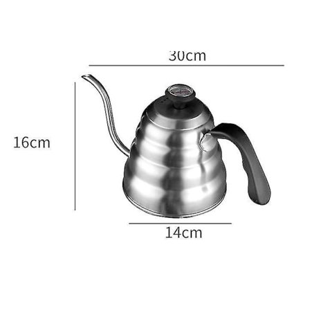 1,2l Kaffekanne i rustfritt stål med termometer Dryppkanne