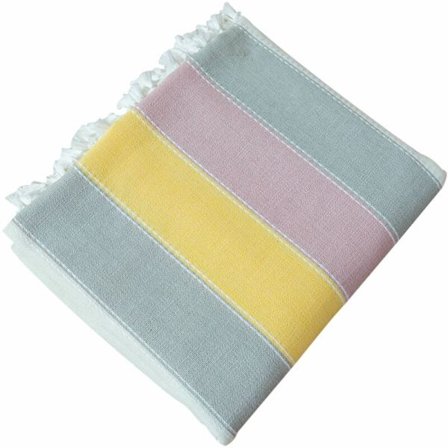 Enkel landlig stil stribet bomulds- og linneddug til bryllupsfest, borddekoration, gul dug