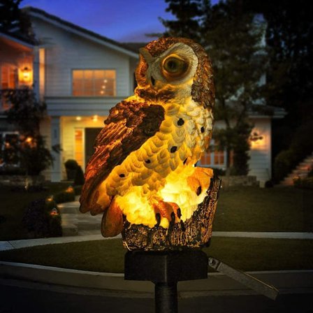 Ugle LED solcellelys, vandtæt solcellelys, automatisk tænd/sluk baghave, græsplæne, udendørs, havedekoration til bryllup, fest