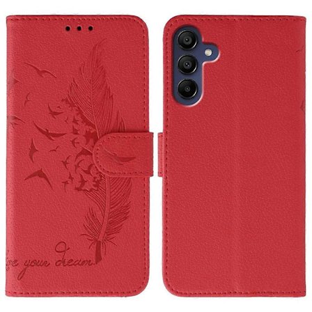 For Samsung Galaxy S25 FE Deksel Fjær Trykk PU Lær Lommebok Telefon Deksel Rød [DB]