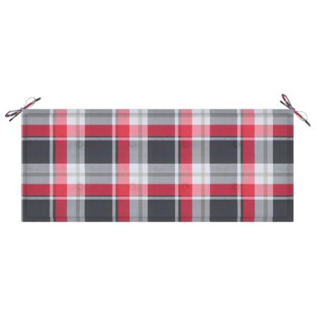 Vidaxl Dyna För Trädgårdsbänk Rött Rutmönster 120x50x4 Cm Tyg Multifärg