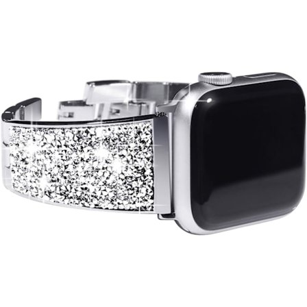 Kompatibel med Apple Watch-rem 38mm 40mm 41mm, kvinder krystal diamant bling armbånd erstatningsrem til iwatch-serien