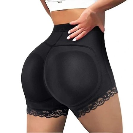 Kvinner Body Shaper Polstret Rumpe Løfter Truse Butt Hip Enhancer Falsk Rumpe Shapewear Shorts Push Up Shorts Svart S