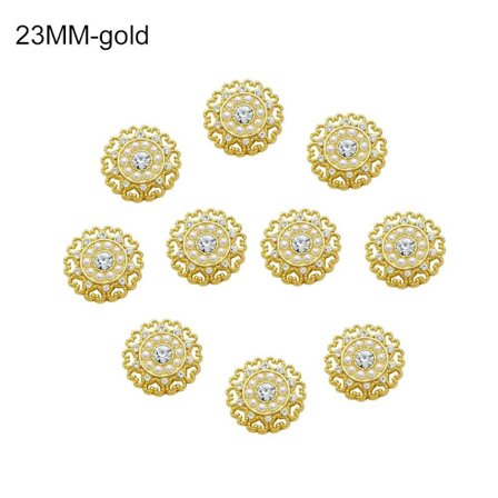 10st Love Heart Rhinestone Buttons Skjorta Knappar GULD 23MM