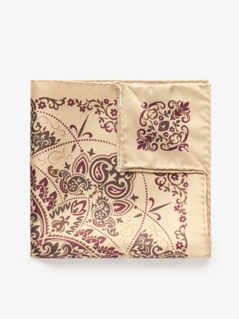 John Henric Men's Pochette de Costume Beige Size Onesize