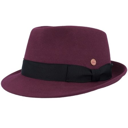 Mayser - Röd trilby Hatt - Troy Wolga Bordeaux Trilby @ Hatstore
