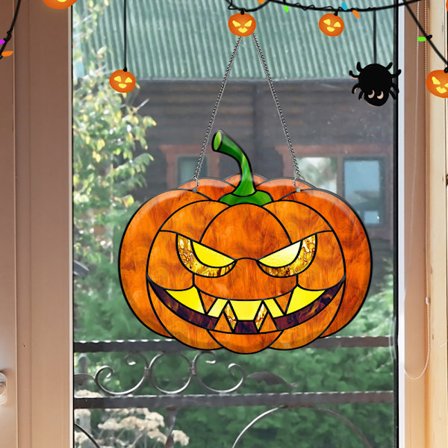 Akryl Halloween Hängande - Pumpa, Hängande Skylt för Heminredning