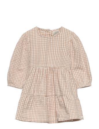 Dress Woven Seersucker Check Dresses & Skirts Dresses Casual Dresses Long-sleeved Casual Dresses Monivärinen/Kuvioitu Lindex
