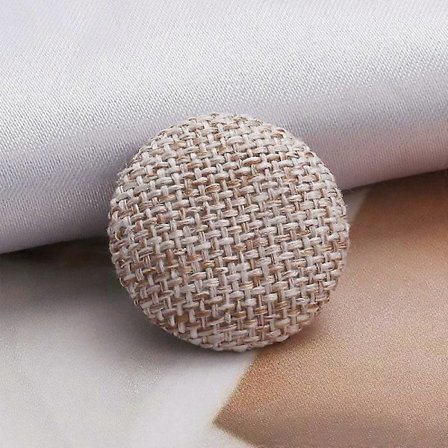 10 stk Skaftknapper Metallknapper Klær Diy Stoffknapper Stoffkledde Lin Rund Dekorativ lys khaki