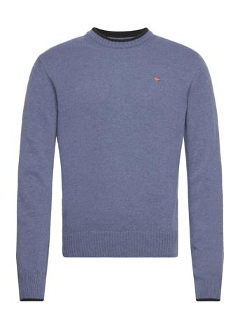 Dain C 5 Strikkegenser M. Rund Krage Blå Napapijri*Betinget Tilbud