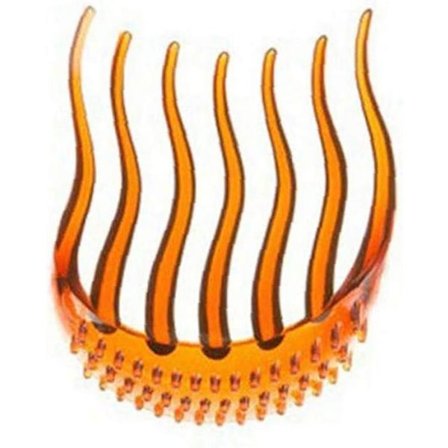 1 stylande hårvals i brunt, insatt i en kam för en